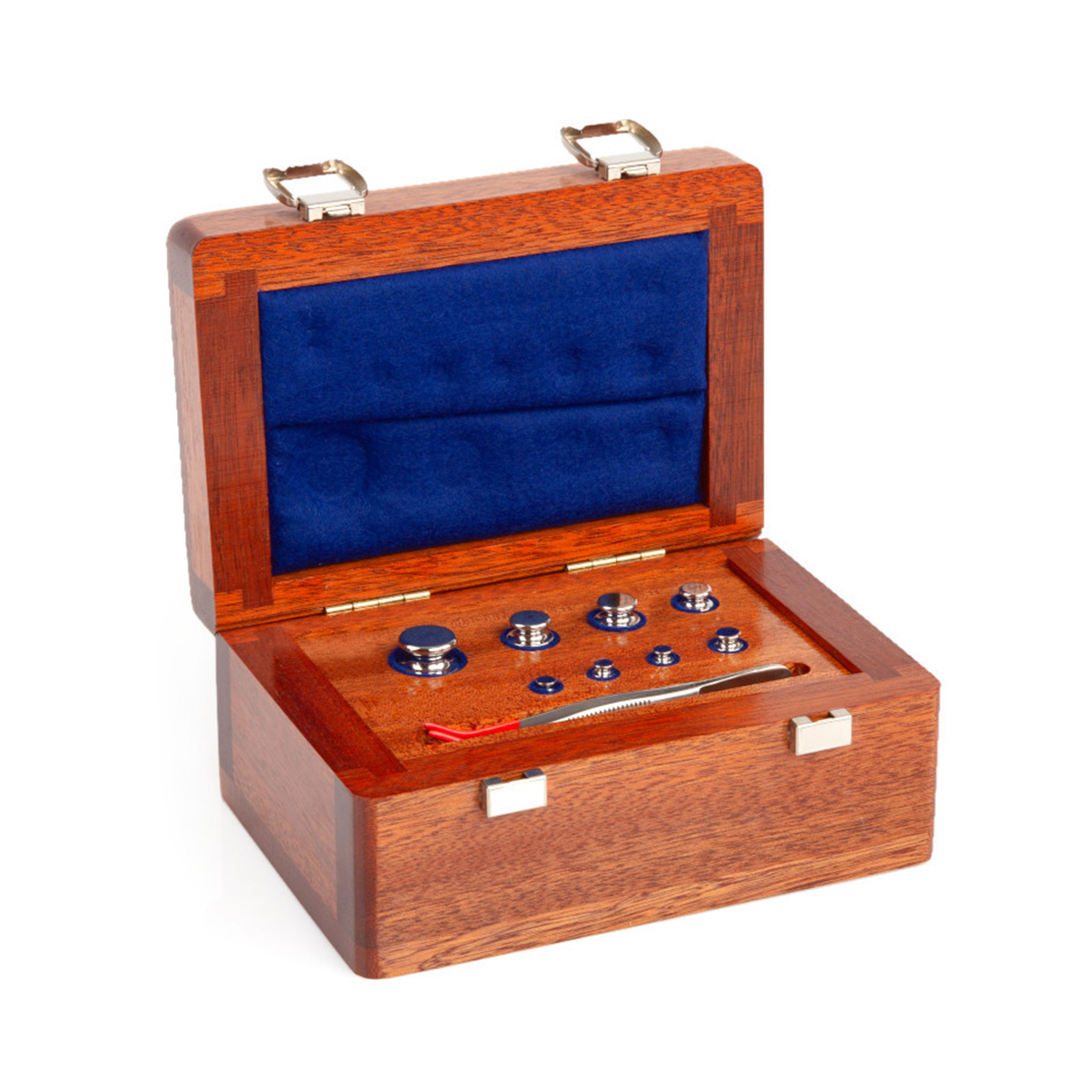 CAJA DE MADERA CON PESAS PATRÓN